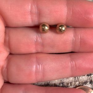Yellow Gold Ball Stud Earrings